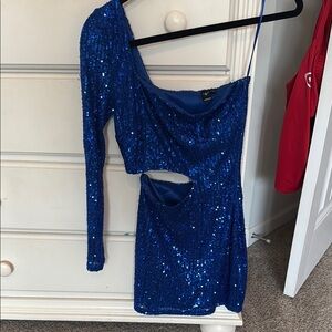 Windsor Royal Blue Sequin Cutout mini Dress